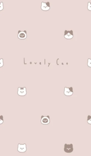 ねこのかお。ピンクベージュの着せ替えメイン画像