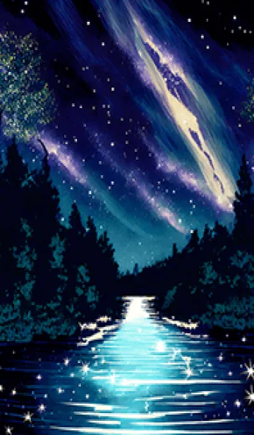 [LINE着せ替え] 綺麗な星空の夜景着せかえ#1122の画像1