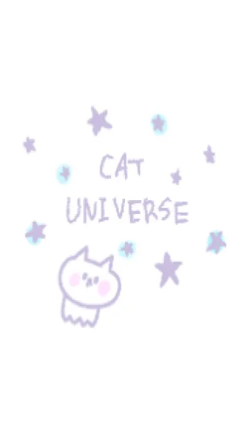 [LINE着せ替え] ねこねこ宇宙 6-3 星とねこねこ(パープル)の画像1