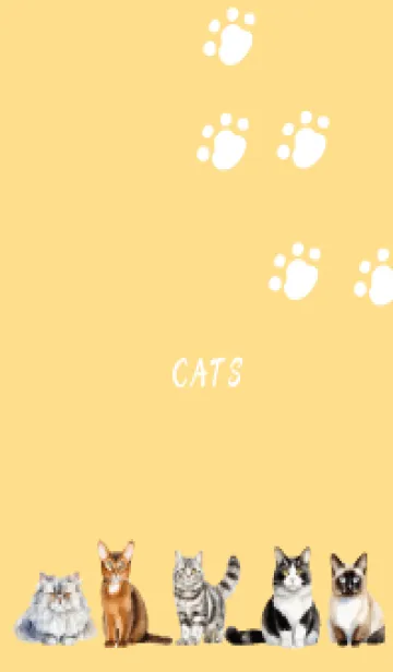 [LINE着せ替え] brown & yellow 気ままな猫の画像1