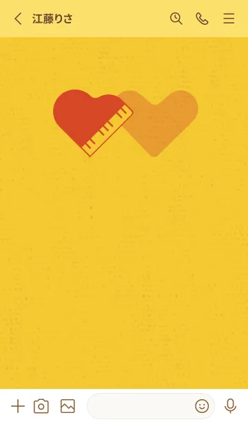 [LINE着せ替え] ピアノ型のハートと♥ 黄色の画像2