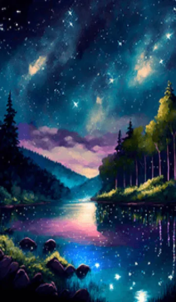 [LINE着せ替え] 綺麗な星空の夜景着せかえ#1127の画像1