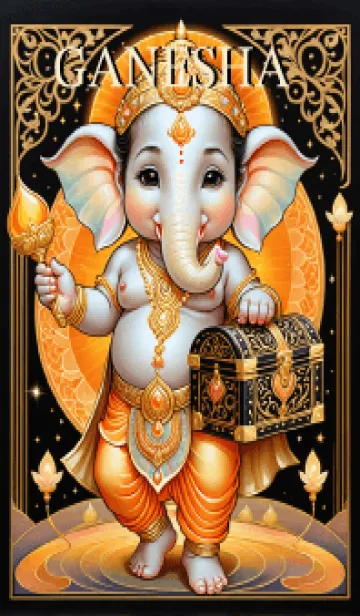 [LINE着せ替え] Orange Ganesha Rich Rich Rich Theme (JP)の画像1