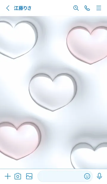 [LINE着せ替え] blue ふわふわぷっくりハート06_1の画像2