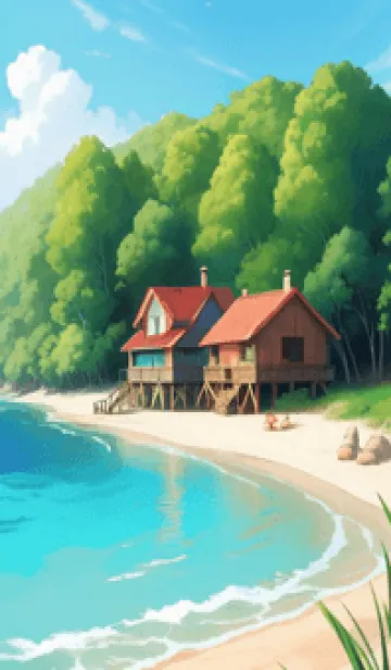 [LINE着せ替え] 海辺のバケーションコテージ xUreuの画像1