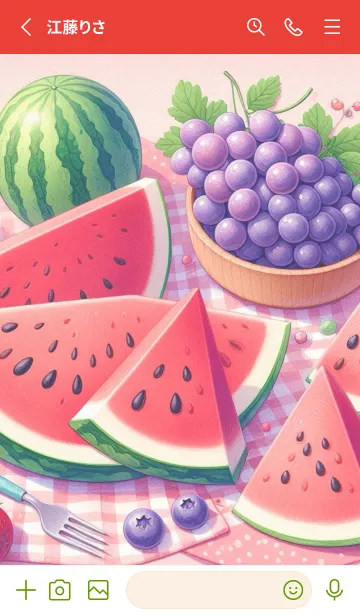 [LINE着せ替え] red watermelonnの画像2