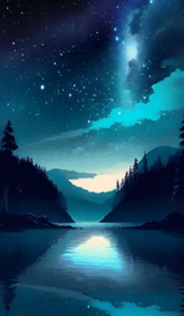 [LINE着せ替え] 綺麗な星空の夜景着せかえ#1132の画像1