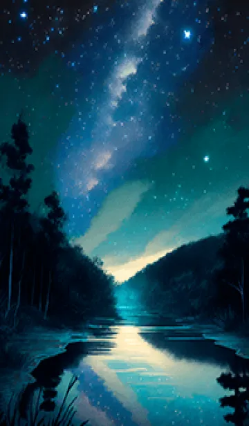 [LINE着せ替え] 綺麗な星空の夜景着せかえ#1133の画像1