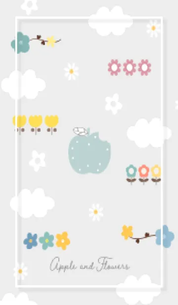 [LINE着せ替え] 花とアップル_1の画像1
