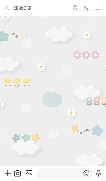 [LINE着せ替え] 花とアップル_1の画像2