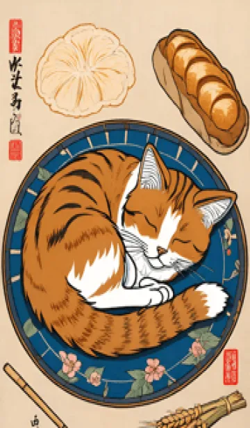 [LINE着せ替え] 浮世絵 ミャオミャオ猫 Cffa3eの画像1