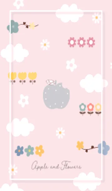 [LINE着せ替え] pink 花とアップル06_1の画像1