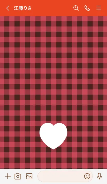 [LINE着せ替え] ハート ギンガムチェック .26の画像2