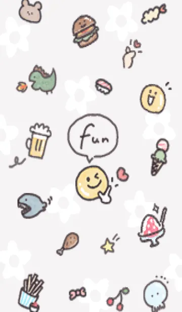 [LINE着せ替え] グレージュ happy smile02_1の画像1