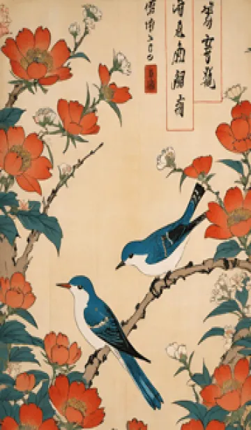 [LINE着せ替え] 浮世絵 -鳥 f9f6BCの画像1