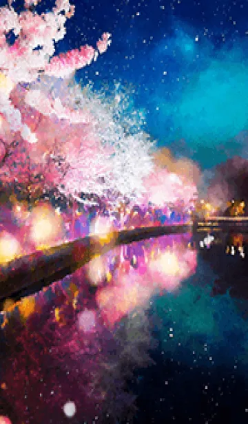 [LINE着せ替え] 美しい夜桜の着せかえ#971の画像1