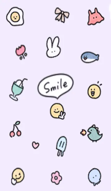 [LINE着せ替え] purple simple smile icon12_1の画像1