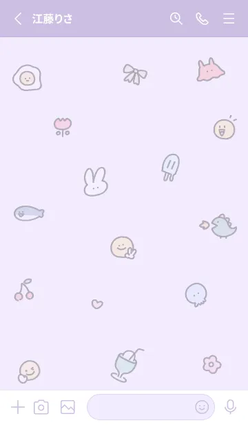 [LINE着せ替え] purple simple smile icon12_1の画像2