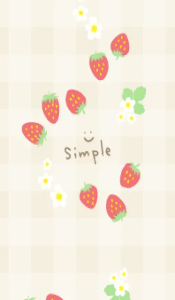 [LINE着せ替え] 苺と花 チェック7の画像1