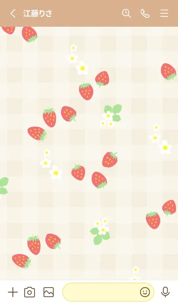 [LINE着せ替え] 苺と花 チェック7の画像2