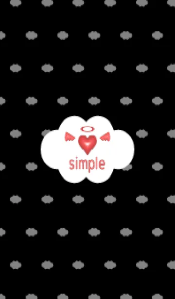 [LINE着せ替え] No.99 天使のプックリ♡【あか×くろ】の画像1