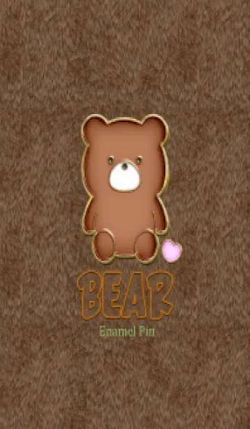 [LINE着せ替え] Bear Enameled Pin & Fur 58の画像1