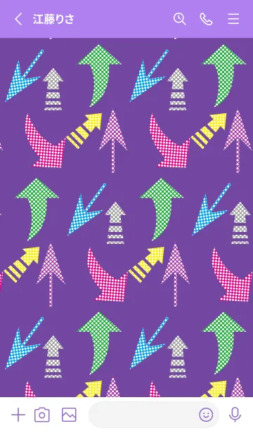 [LINE着せ替え] カラフルな矢印 紫色の画像2