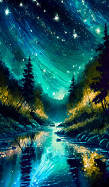 [LINE着せ替え] 綺麗な星空の夜景着せかえ#1143の画像1