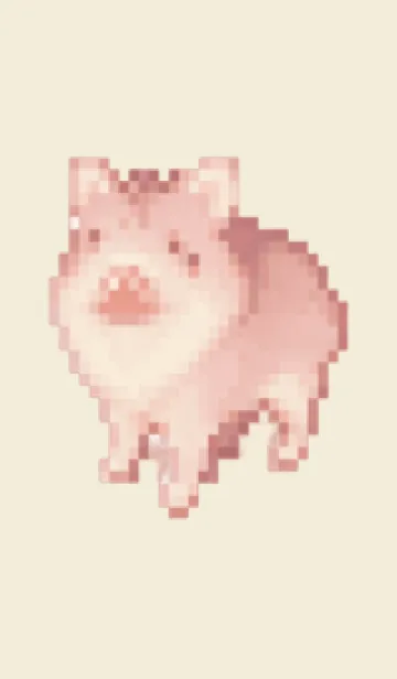 [LINE着せ替え] ブタのドット絵のきせかえ Beige 03の画像1