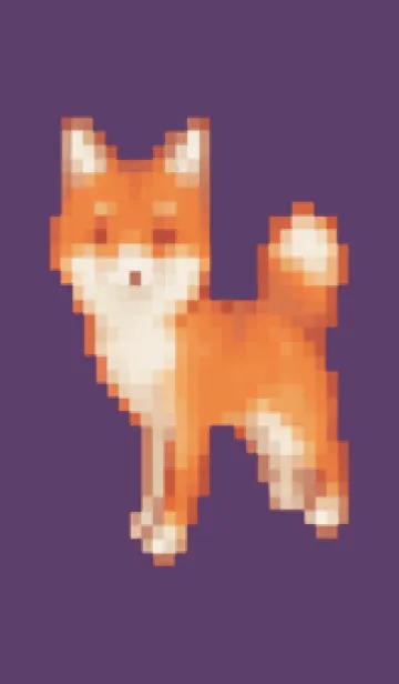 [LINE着せ替え] キツネのドット絵のきせかえ Purple 05の画像1