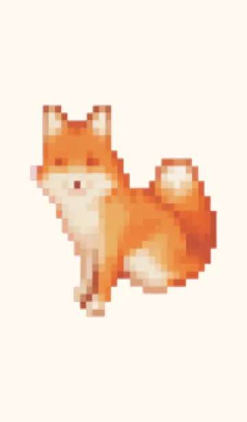 [LINE着せ替え] キツネのドット絵のきせかえ Brown 04の画像1