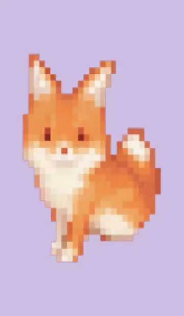 [LINE着せ替え] キツネのドット絵のきせかえ Purple 04の画像1