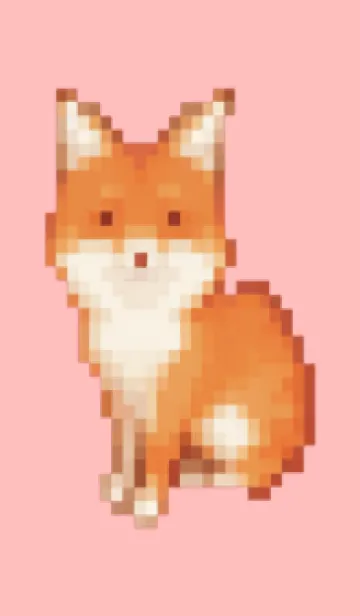 [LINE着せ替え] キツネのドット絵のきせかえ Pink 02の画像1