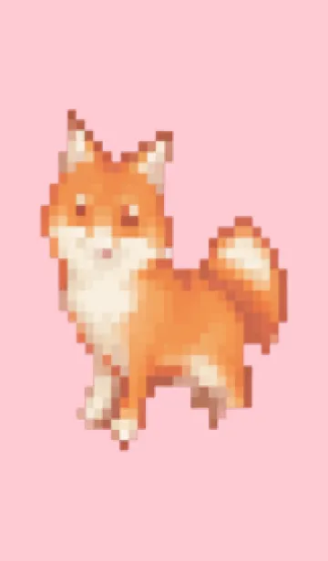 [LINE着せ替え] キツネのドット絵のきせかえ Pink 03の画像1