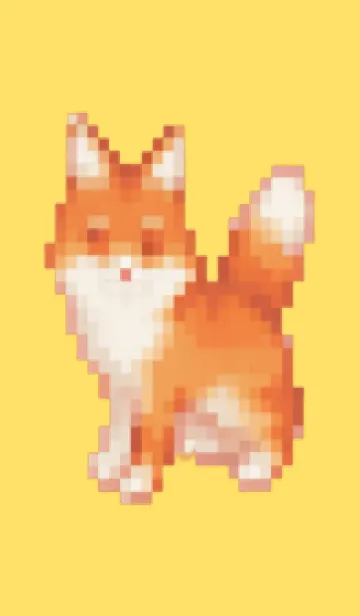 [LINE着せ替え] キツネのドット絵のきせかえ Yellow 04の画像1