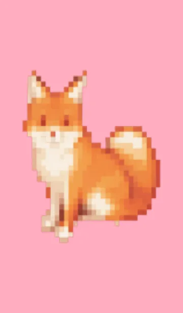 [LINE着せ替え] キツネのドット絵のきせかえ Pink 04の画像1