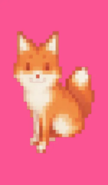 [LINE着せ替え] キツネのドット絵のきせかえ Pink 01の画像1