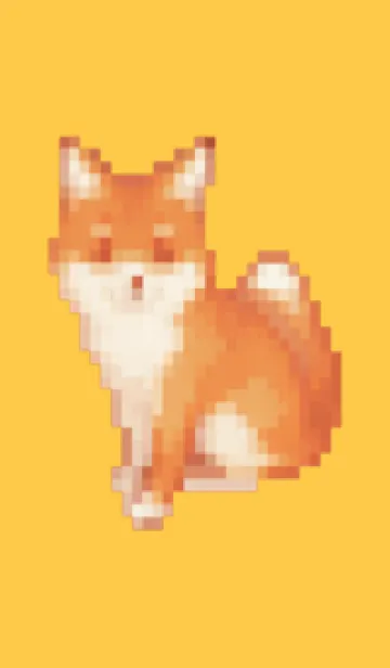 [LINE着せ替え] キツネのドット絵のきせかえ Yellow 03の画像1