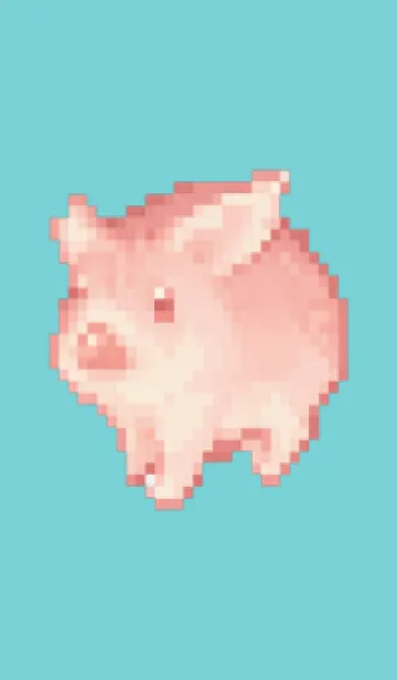 [LINE着せ替え] ブタのドット絵のきせかえ Beige 04の画像1