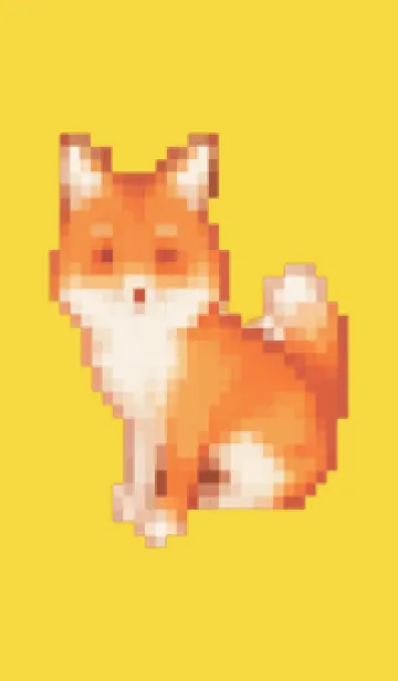 [LINE着せ替え] キツネのドット絵のきせかえ Yellow 01の画像1