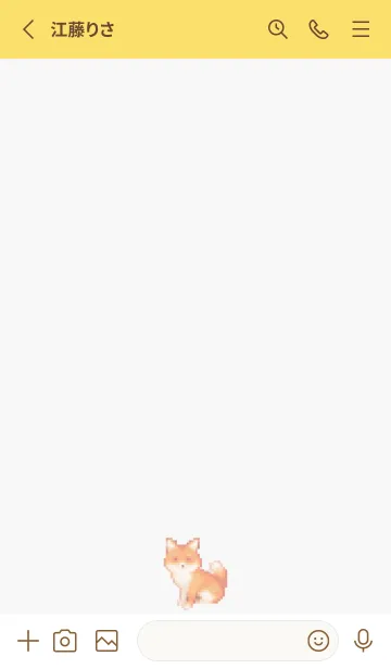 [LINE着せ替え] キツネのドット絵のきせかえ Yellow 01の画像2