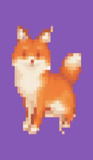 [LINE着せ替え] キツネのドット絵のきせかえ Purple 01の画像1