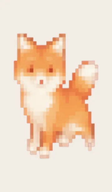 [LINE着せ替え] キツネのドット絵のきせかえ Brown 02の画像1