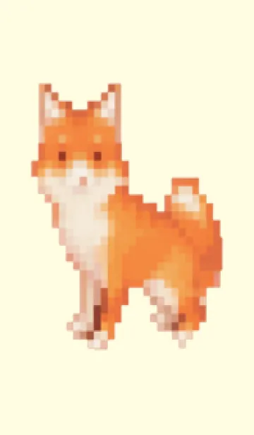 [LINE着せ替え] キツネのドット絵のきせかえ Brown 05の画像1