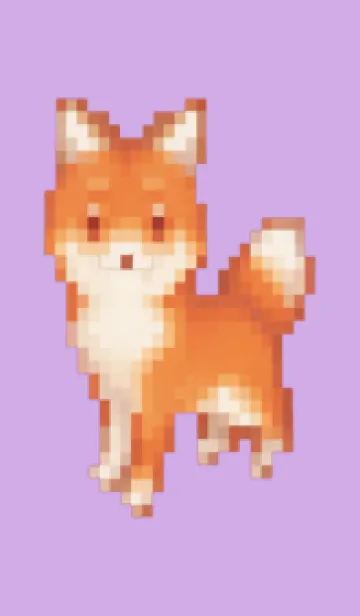 [LINE着せ替え] キツネのドット絵のきせかえ Purple 02の画像1