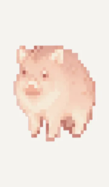 ブタのドット絵のきせかえ Brown 03の着せ替えメイン画像