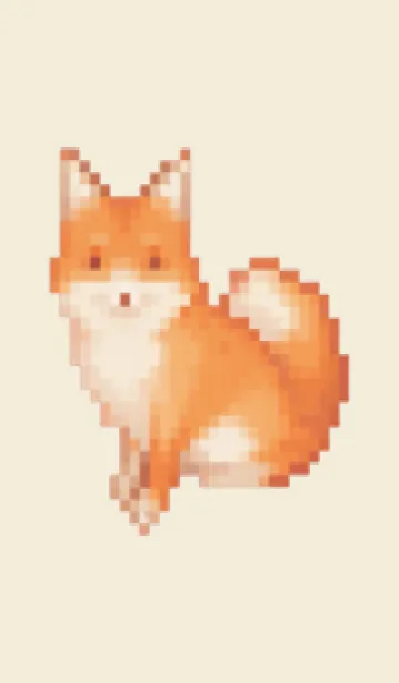 [LINE着せ替え] キツネのドット絵のきせかえ Beige 03の画像1