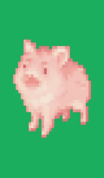 [LINE着せ替え] ブタのドット絵のきせかえ Green 01の画像1