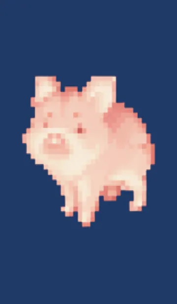 [LINE着せ替え] ブタのドット絵のきせかえ Beige 05の画像1