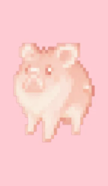 [LINE着せ替え] ブタのドット絵のきせかえ Pink 03の画像1